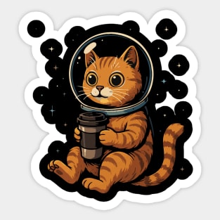 Caffeinated Space Cat Sticker